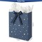 4 Pack 9" Medium Size Gift Bags Assorted Premium Blue Gift Bags with Tissue Paper Use for Birthdays, Baby Shower,weddings,Party Favor, Holiday Presents-7" X 4" X 9"